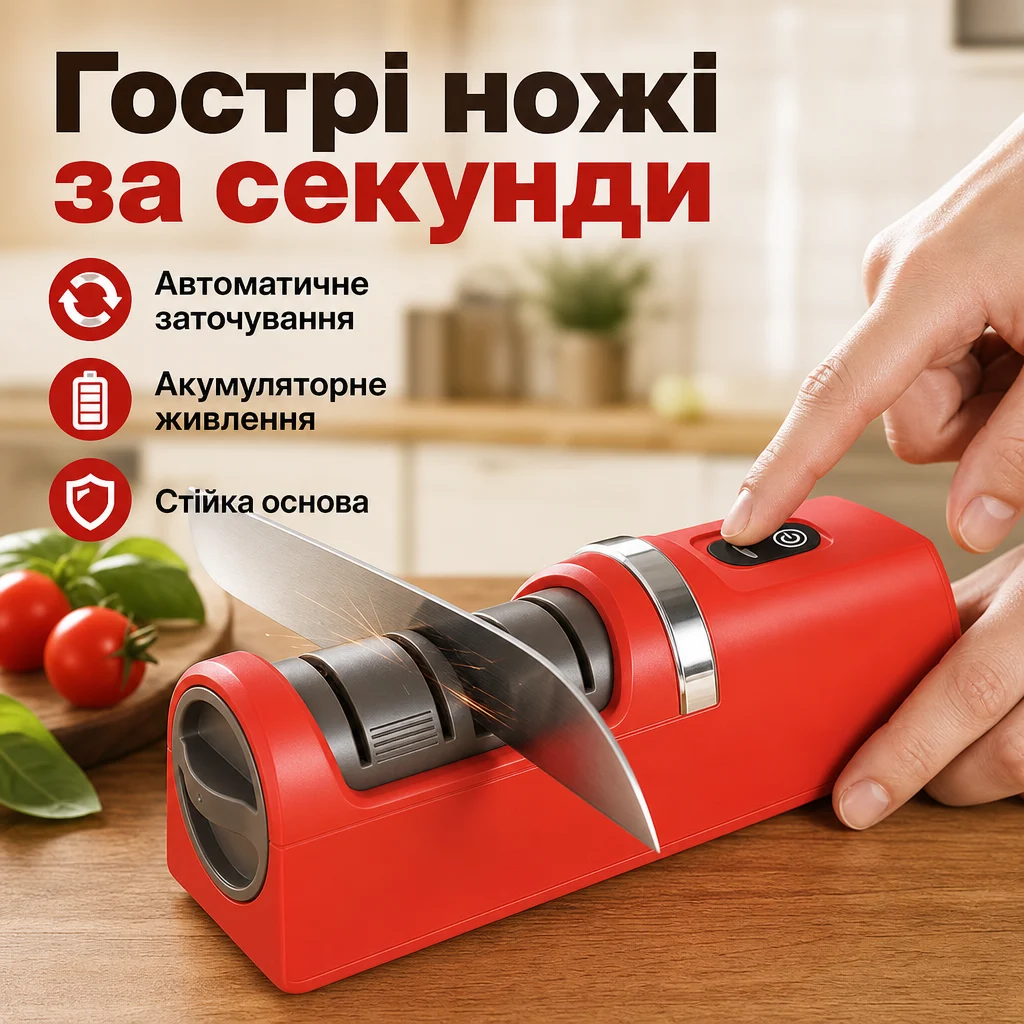Автоматична електрична точилка для кухонних ножів — Головне зображення
