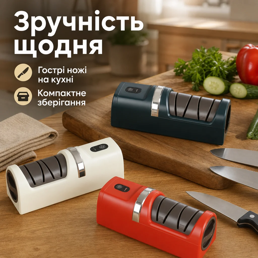 Автоматична електрична точилка для кухонних ножів — Результат використання