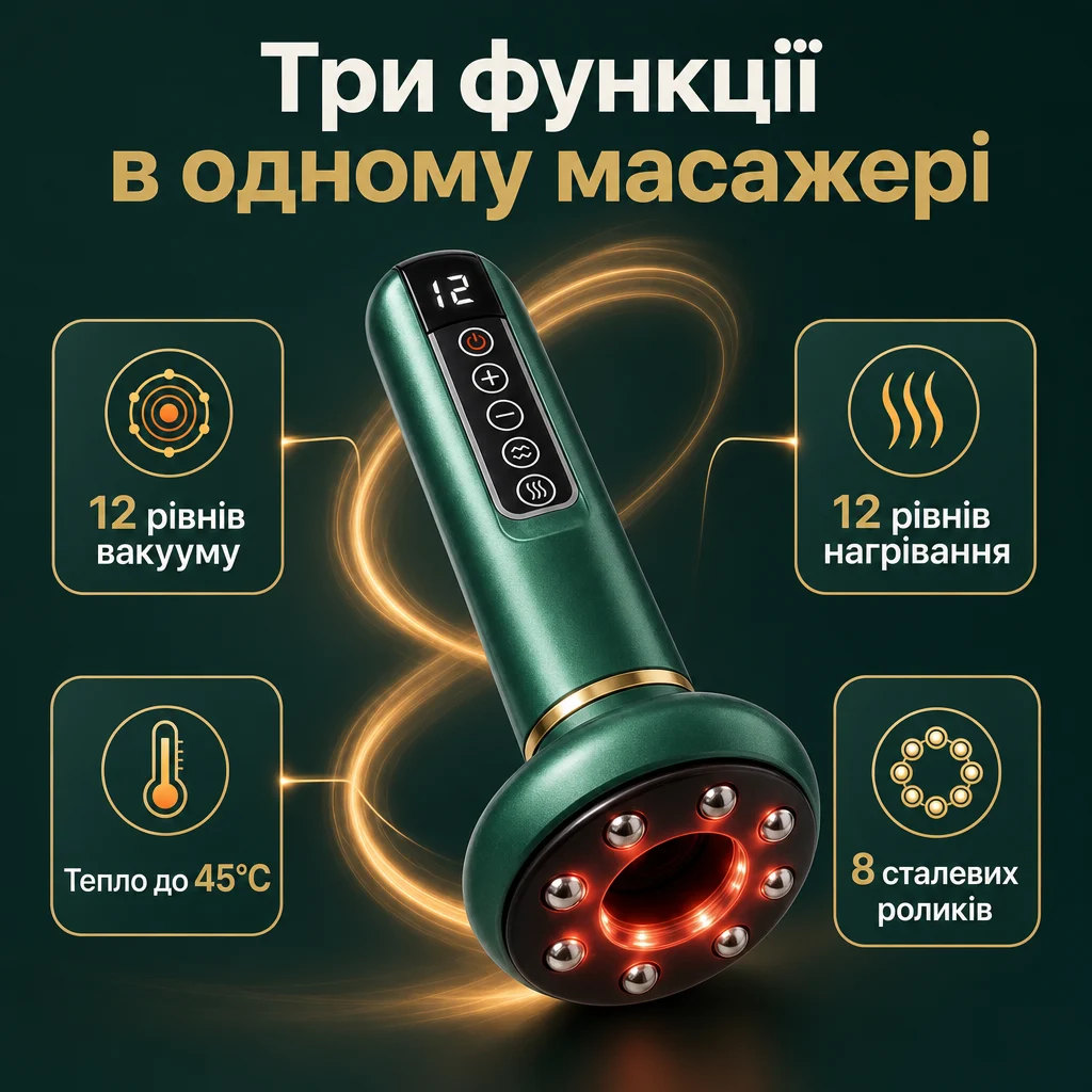 Вакуумний антицелюлітний масажер VAOVAC — Основні переваги