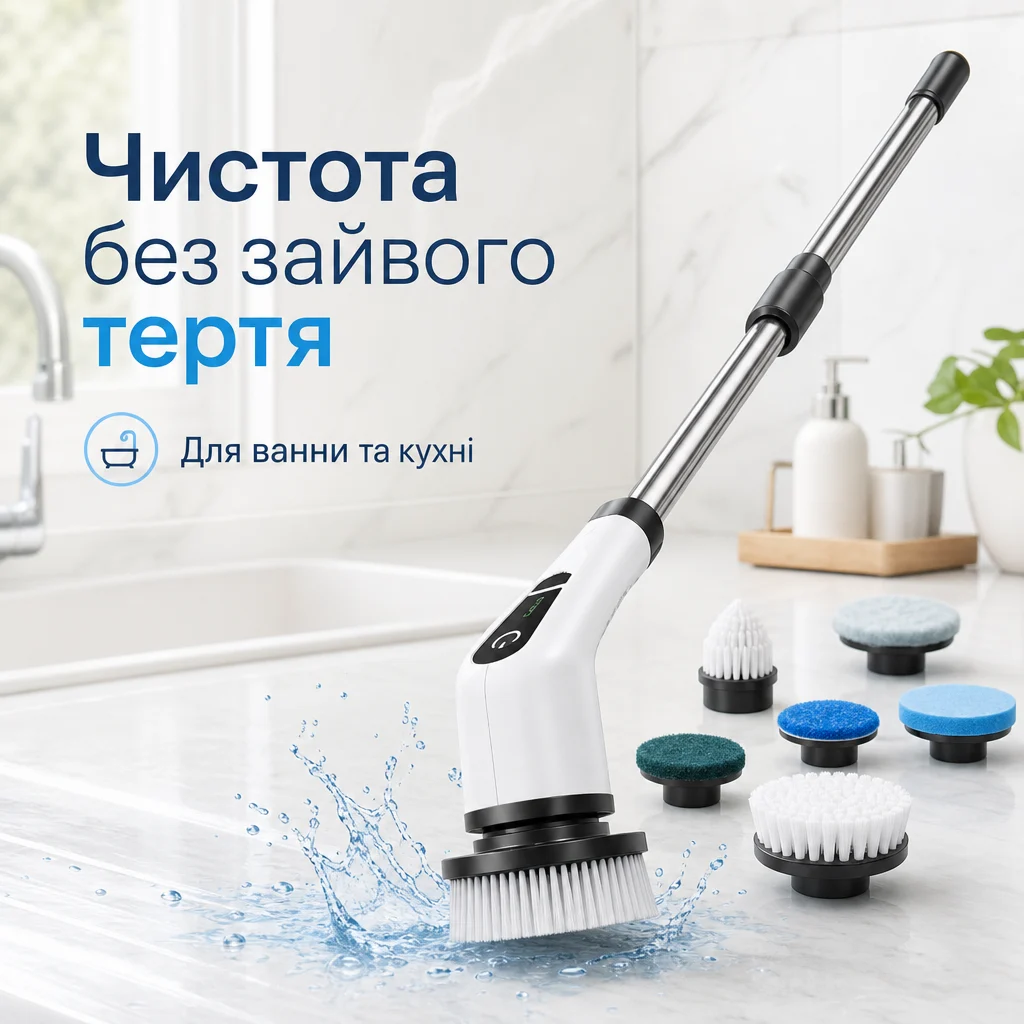Електрична щітка-скрабер для прибирання